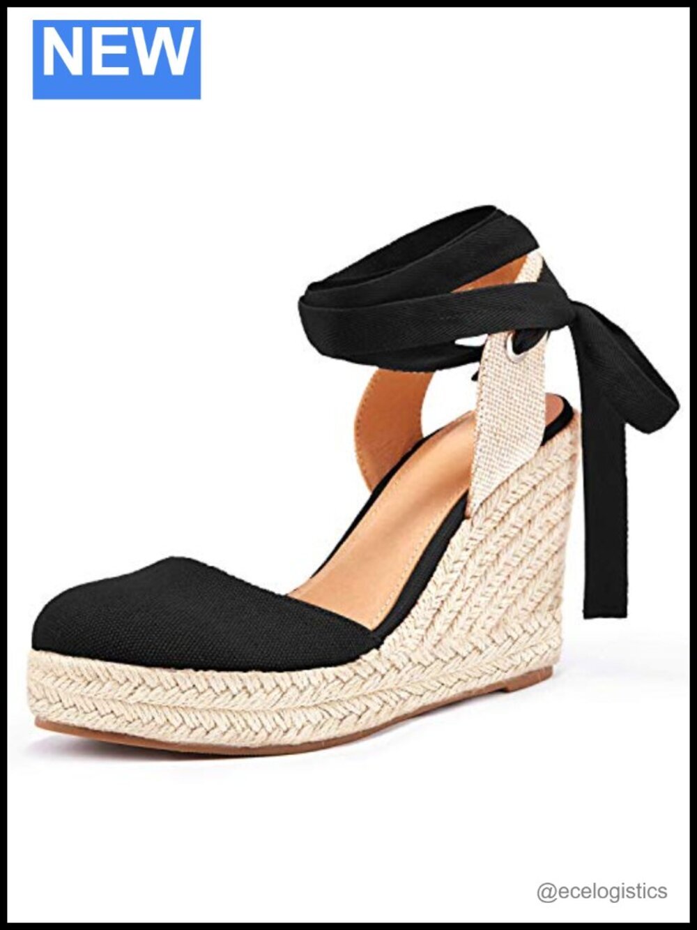 Women's Espadrilles Wedge Sandals Platform Closed Toe Ankle Strap Lace Up